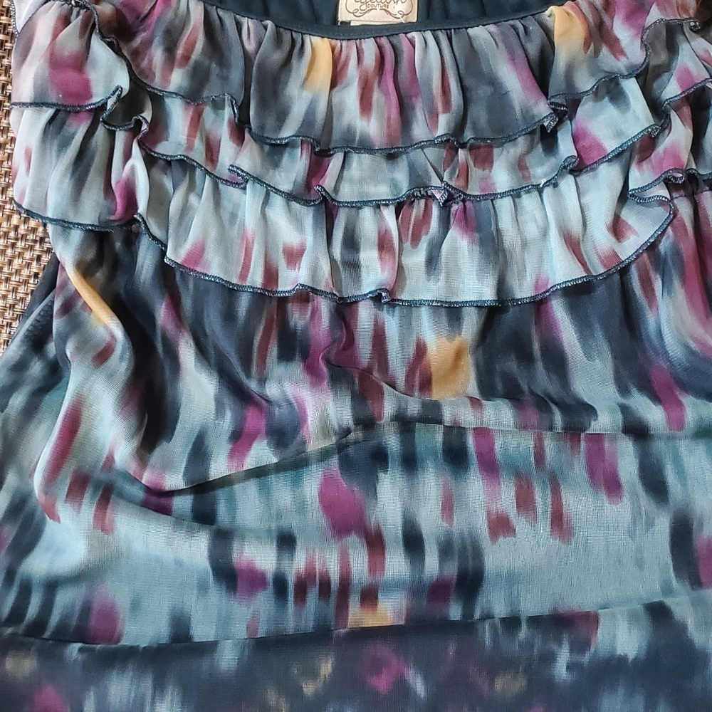 New Eyelash Ruffled Boho Maxi Tube Dress Size M